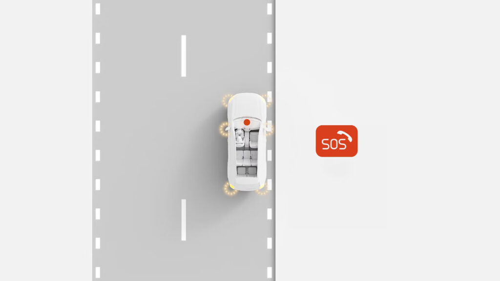 Volvo On Call- liên hệ trực tiếp bằng nút bấm trên trần xe trong những tình huống khẩn cấp
